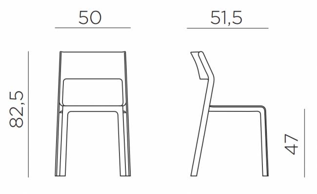 Стул пластиковый Trill Bistrot антрацит 500х515х825 мм Стул пластиковый Trill Bistrot антрацит 500х515х825 мм