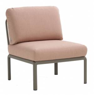 Модуль центральный пластиковый с подушками Komodo Elemento Centrale тортора, розовый 720х780х880 мм