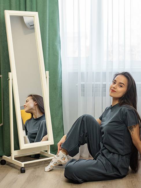 Зеркало напольное В 27Н слоновая кость 137 см х 42,5 см