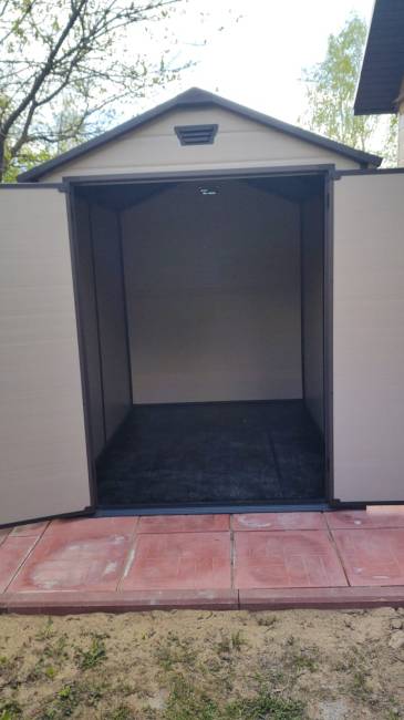 Сарай "Манор 6x8DD" (размеры 177х230 см), бежевый Сарай "Манор 6x8DD" (размеры 177х230 см), бежевый