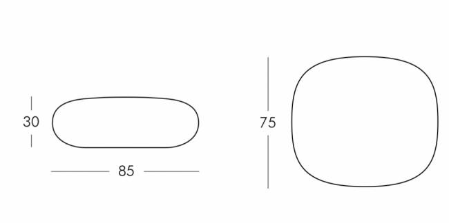 Пуф пластиковый Chubby Low Standard тортора 850х750х300 мм