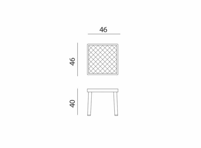 Столик пластиковый для лежака Rodi антрацит 460х460х400 мм