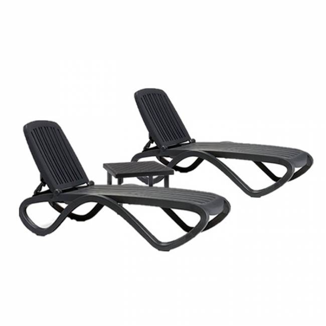 Столик пластиковый для лежака Rodi антрацит 460х460х400 мм