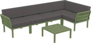 Комплект пластиковой мебели Portofino Lounge Corner оливковый, темно-серый