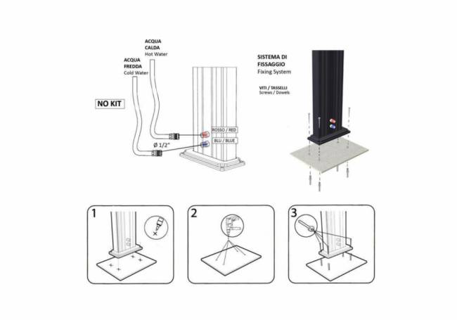 Душ уличный для ног Jolly Go JG 185 антрацит 200х185х1150 мм