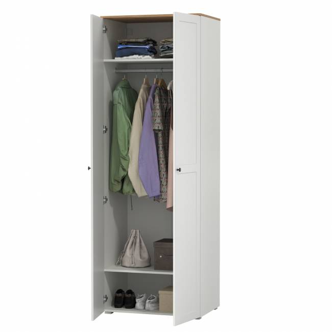 Шкаф Остин 13.224 цвет белый шагрень/дуб крафт золотой