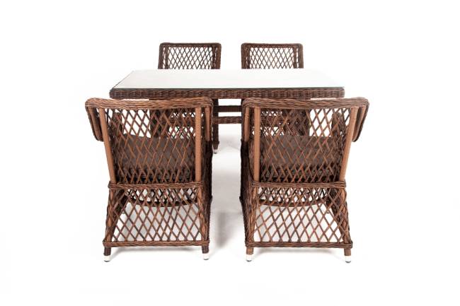 "Латте - 140 L" обеденная группа плетеная, цвет коричневый