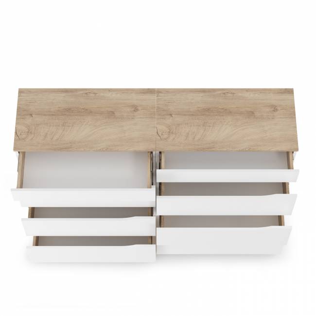 Два комода Муссон цвет белый/дуб эндгрейн элегантный