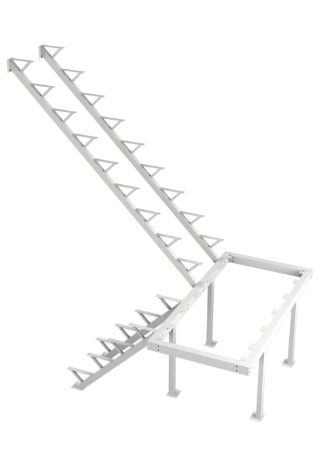 Каркас к лестнице ЛЕС-06 универсальной (поворот 180 градусов) 2760 проем 1800-2804, Белый
