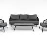 "Верона" лаунж-зона 5-местная плетеная из роупа (веревки), каркас алюминиевый темно-серый, роуп темно-серый