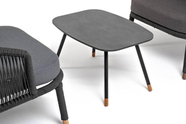 "Верона" лаунж-зона 5-местная плетеная из роупа (веревки), каркас алюминиевый темно-серый, роуп темно-серый