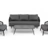 "Верона" лаунж-зона 5-местная плетеная из роупа (веревки), каркас алюминиевый темно-серый, роуп темно-серый