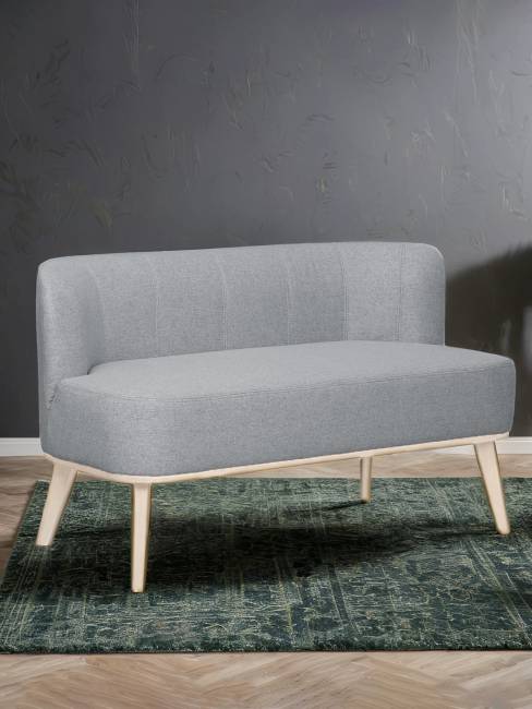 Диван Жирон ткань серый, каркас лак