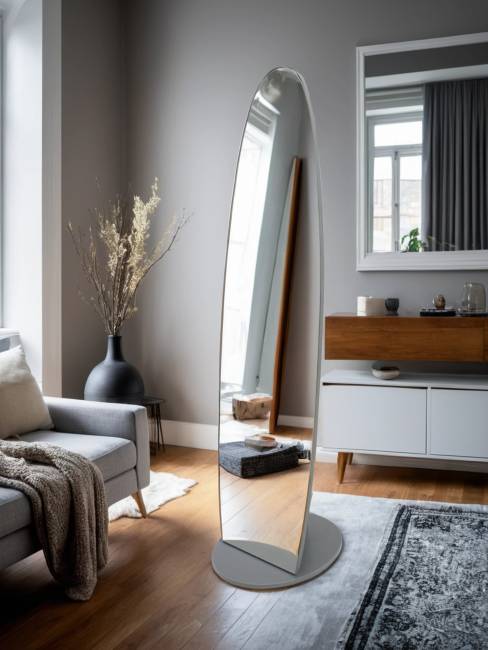 Зеркало напольное Стелла 1 графит темный  157,8 см х 40,4 см