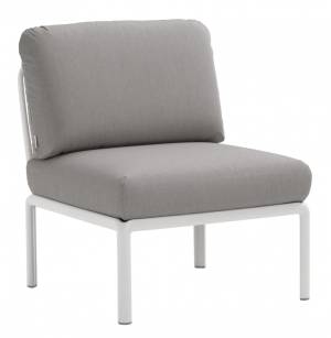 Модуль центральный пластиковый с подушками Komodo Elemento Centrale белый, серый 720х780х880 мм