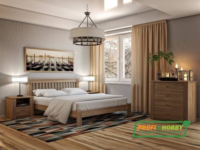 Кровать Rino 1800 х 2000 дуб, без покраски