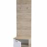 Тумба для обуви с вешалкой Лайн цвет дуб крафт серый/фасады МДФ белый глянец