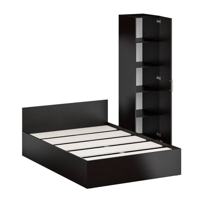 Кровать двуспальная 1400 с пеналом Стандарт цвет венге