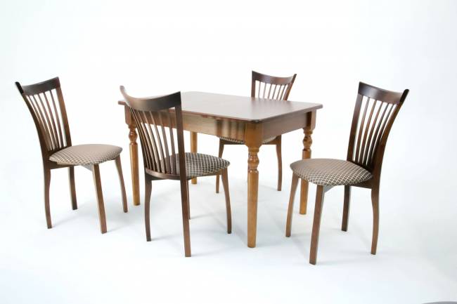 Обеденная группа Верди 120 со стульями Миранда орех/ ромб коричневый