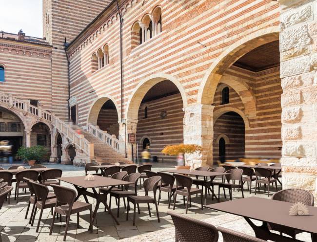 Стол пластиковый Ibiza Table 180 коричневый 1800х900х740 мм