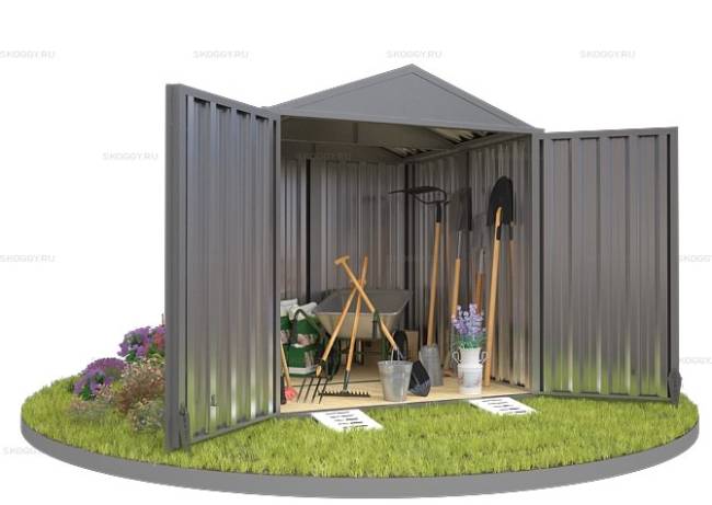 Хозблок SKOGGY секционный с двускатной крышей 2 х 2 м, цинковый