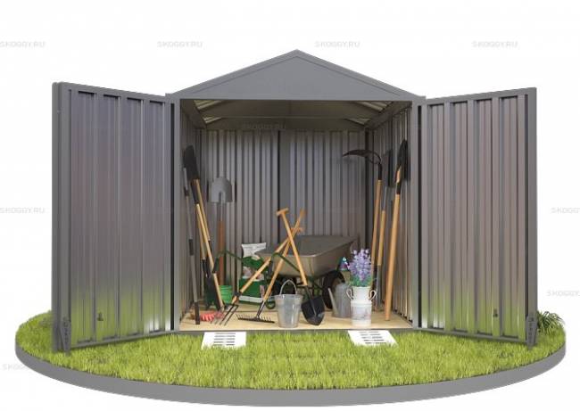 Хозблок SKOGGY секционный с двускатной крышей 2 х 2 м, цинковый