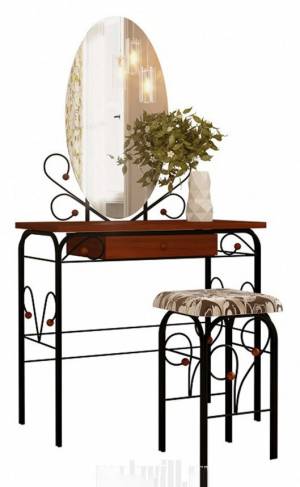 Стол  дамский с ящиком ММД 303     Черный / Орех