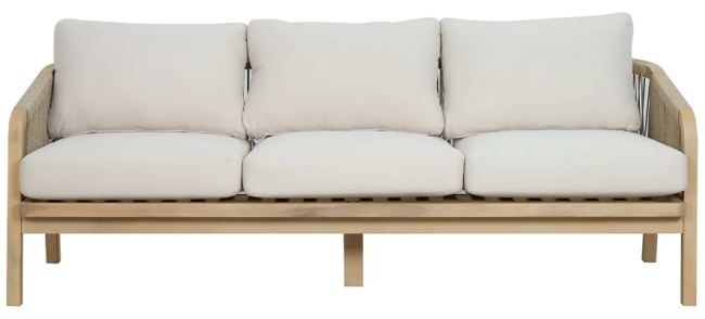 Диван деревянный трехместный Ravona KD натуральный, бежевый 2030х795х685 мм