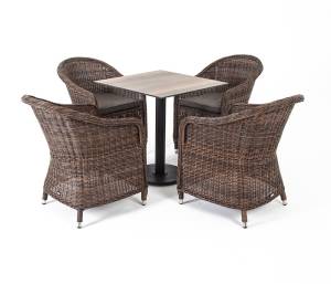 "Каффе" обеденная группа на 4 персоны, стулья коричневые "Каффе" обеденная группа на 4 персоны, стулья коричневые