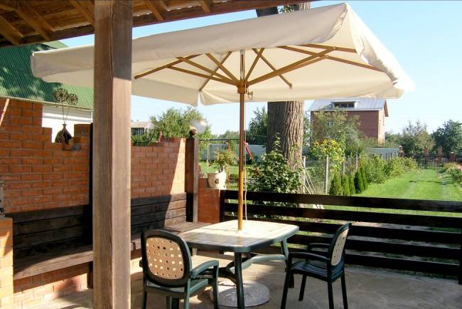 Зонт профессиональный 4х4 м Palladio Standard натуральный, слоновая кость 4000х4000 мм