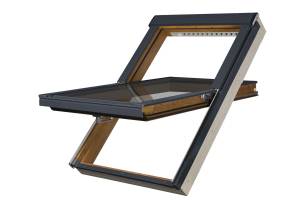 Ламинированное пластиковое мансардное окно PTP-V /GO U3 "Золотой дуб" Ламинированное пластиковое мансардное окно PTP-V /GO U3 "Золотой дуб"