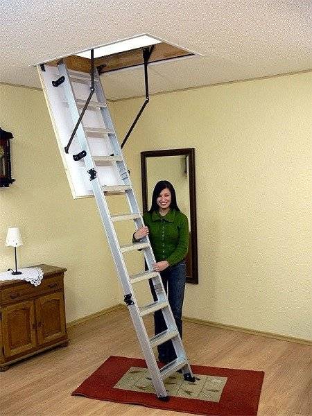 Алюминиевая чердачная лестница Alu-Profi 112х70