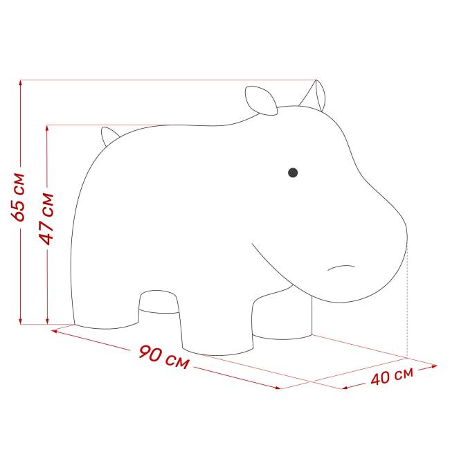 Пуф Leset Бегемот Премиум Omega 04, компаньон Omega 02