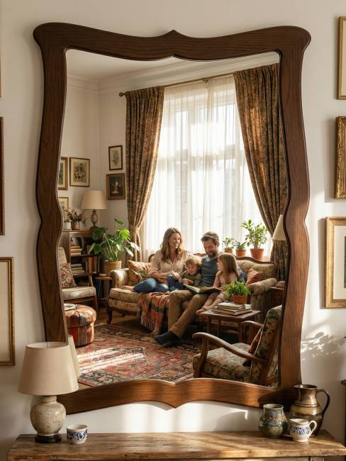 Зеркало навесное Берже 23 темно-коричневый 97 см х 67 см