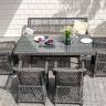 "Катания" обеденная группа плетеная на 6 персон, цвет графит