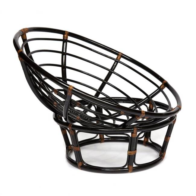 Кресло Папасан/Papasan (23/01 W) /с подушкой/ диаметр подушки 125см, 115х101х104см, античный черно-коричневый, ткань коричневый, Antique brown (античный черно-коричневый)