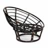 Кресло Папасан/Papasan (23/01 W) /с подушкой/ диаметр подушки 125см, 115х101х104см, античный черно-коричневый, ткань коричневый, Antique brown (античный черно-коричневый)