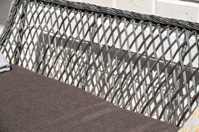 "Катания" обеденная группа плетеная на 4 персоны, цвет графит