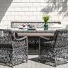 "Катания" обеденная группа плетеная на 4 персоны, цвет графит