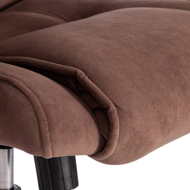 Кресло BERGAMO хром (22) флок , коричневый, 6 коричневый флок