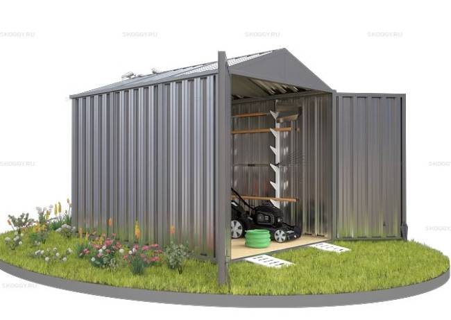 Хозблок SKOGGY секционный с двускатной крышей 3 х 2 м, цинковый