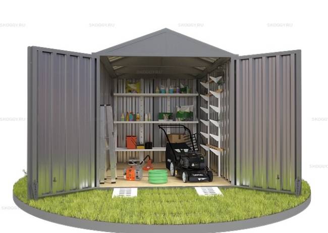Хозблок SKOGGY секционный с двускатной крышей 3 х 2 м, цинковый