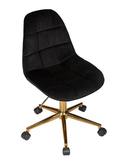 Офисное кресло для персонала DOBRIN MONTY GOLD, чёрный велюр (MJ9-101)