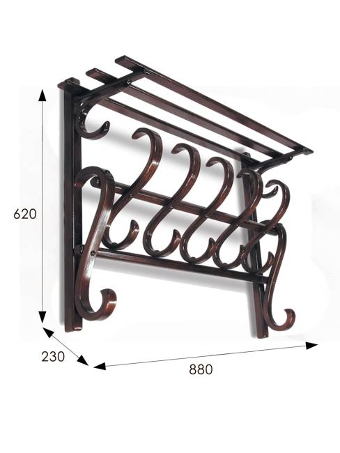 Вешалка настенная В 7Н темно-коричневый