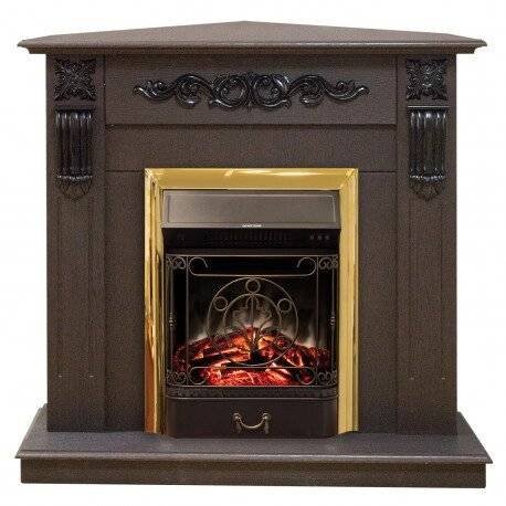 Электрокамин Dominica Corner DN/WT c очагом Fobos S Lux /Majestic S Lux