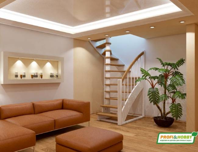 Деревянная лестница К-005м/1 под покраску Деревянная лестница К-005м/1 под покраску