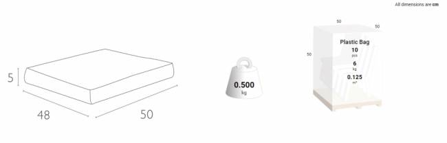 Подушка для кресла Paris Lounge светло-коричневый 500х480х50 мм Подушка для кресла Paris Lounge светло-коричневый 500х480х50 мм