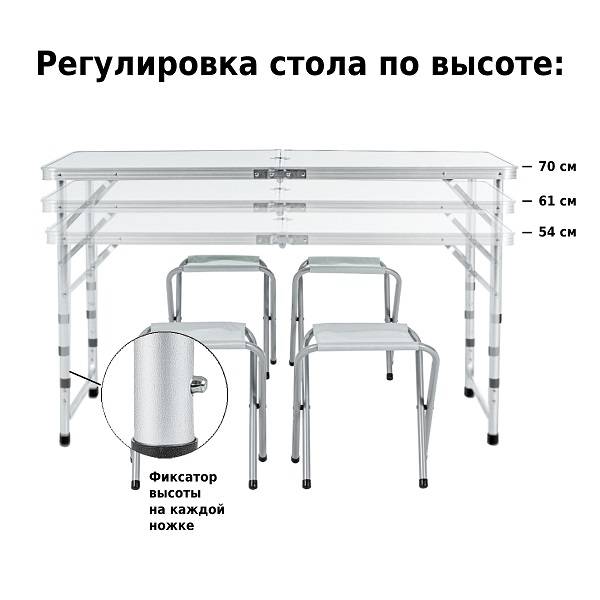 Набор мебели для пикника Green Glade M790-1 (мраморный белый)