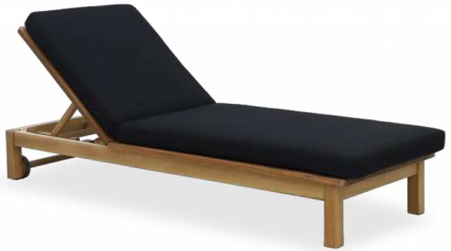 Шезлонг-лежак деревянный с матрасом Southbank натуральный, черный 1840х650х835 мм