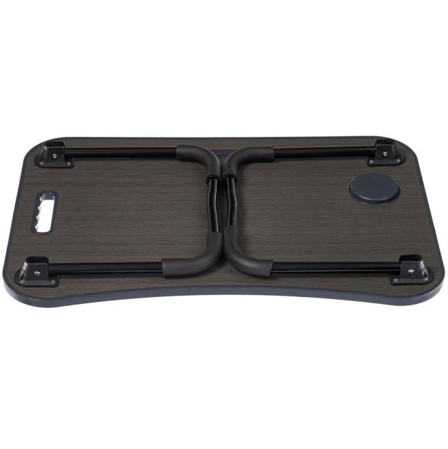 Стол складной с подстаканником «ЛАЙТ», 59,5x39,5x26,4см, мдф, металл, темн. дерево, чёрный